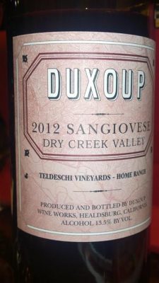Duxoup Dry Creek Valley Sangiovese